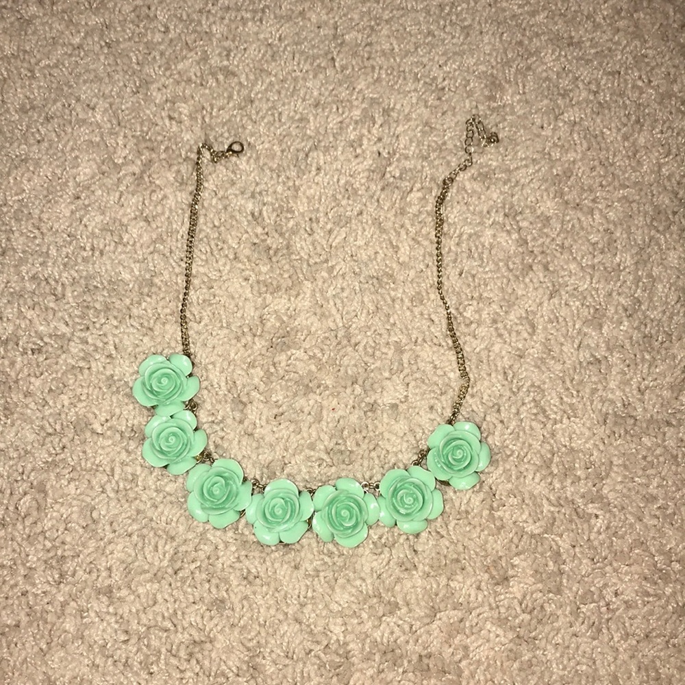 blue rose necklace